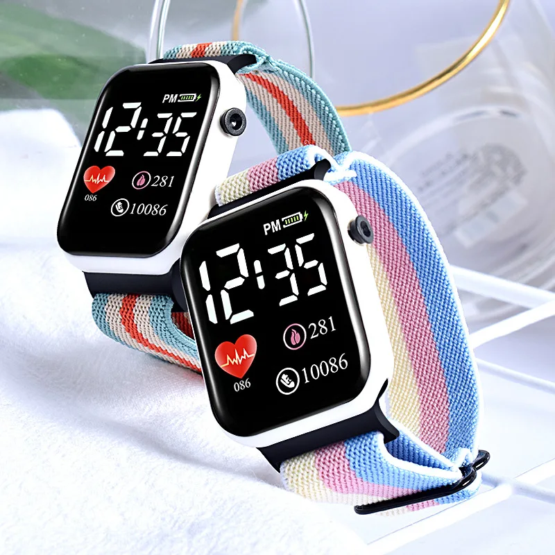 Fashion Women Watches Simple Sport LED Watches for Women Adjustable Casual Elastic Band Ladies Electronic Clock Gift Reloj Mujer