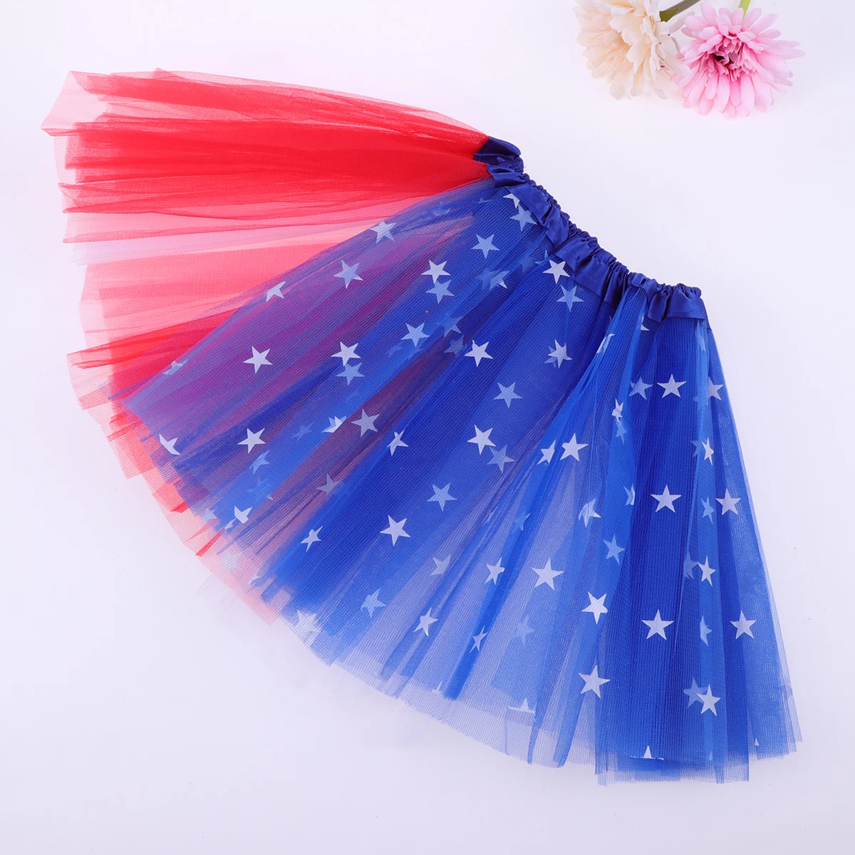 

Patriotic 30cm Nylon Tutu Skirt for Girls 4th of July Kids Clothes American Flag Print Beach Party Costume 3 8 Years