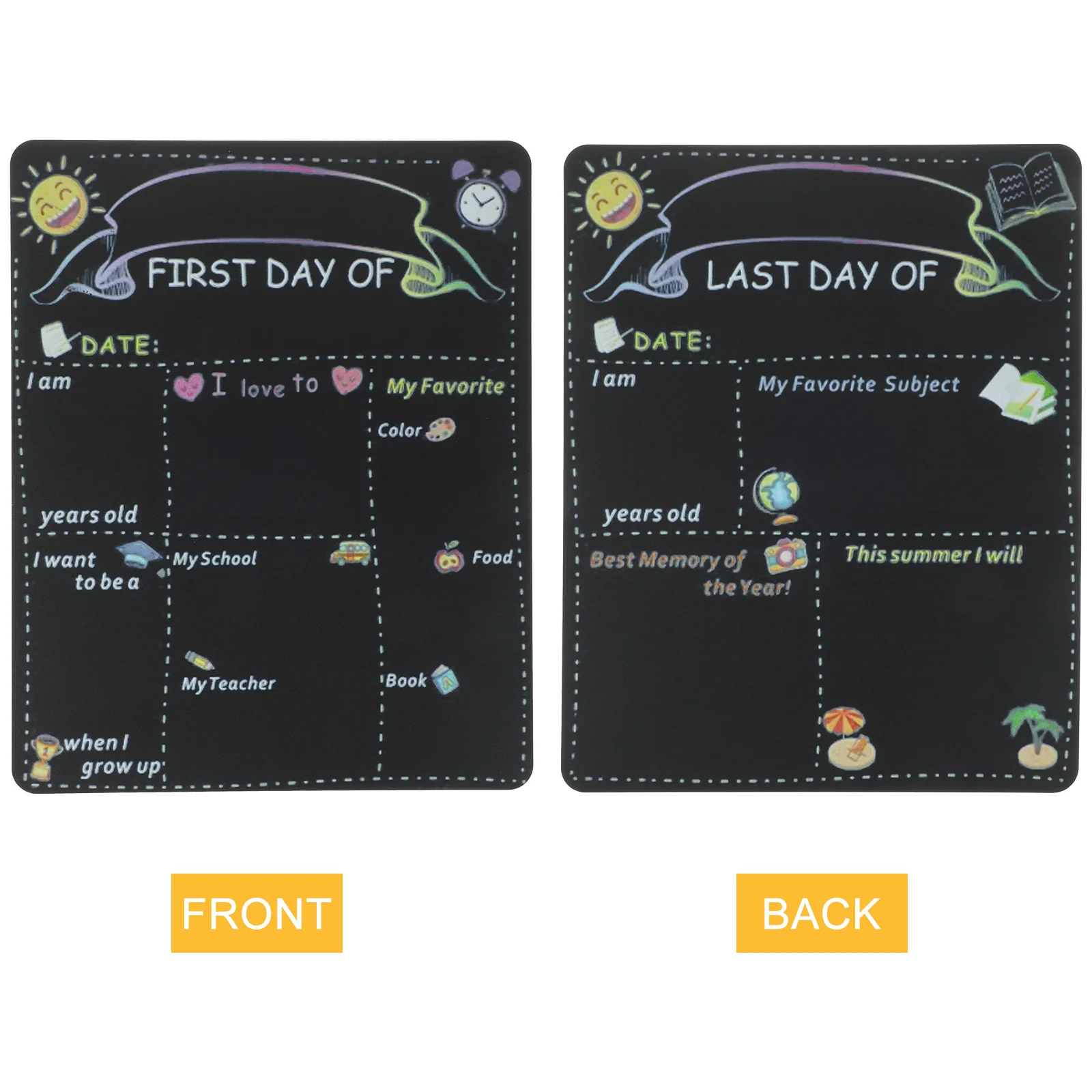 School Blackboard Double Sided Small Chalkboard for Back to First Day of Children Preschool Kindergarten