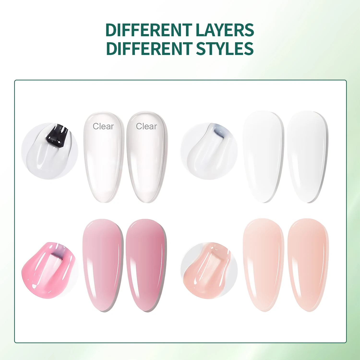 Nailpop 7-in-1 Builder Nail Gel Fast Building Gel Nail Polish Clear White Pink Nude 15ml Nail Tip Reinforcement and Extension image 5