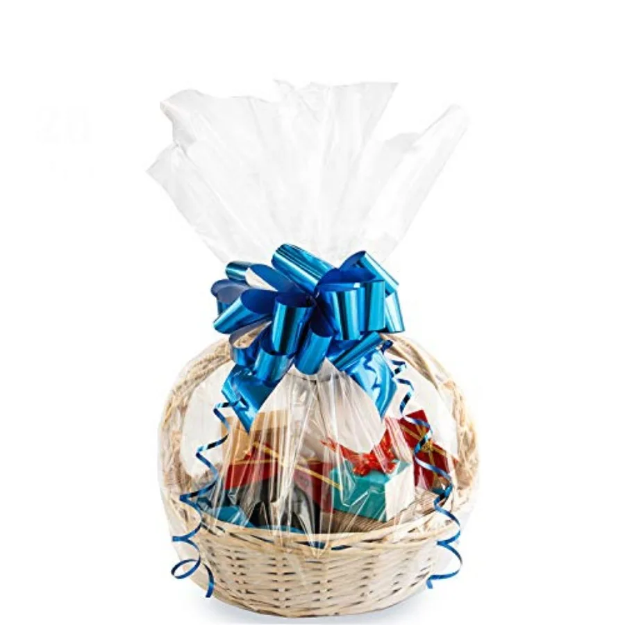 

Large Cello/Cellophane Bags, 30x 40 ch Clear Basket Bags OPP Plastic Cellophane Wrap for Gift Baskets agg Pieces