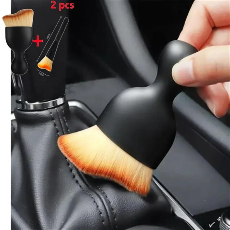 

Щетка для чистки салона автомобиля, изогнутый дизайн, ультрамягкая мягкая щетка для подметания пыли, розетка для кондиционера, чистка красоты автомобиля, 1-2 шт.