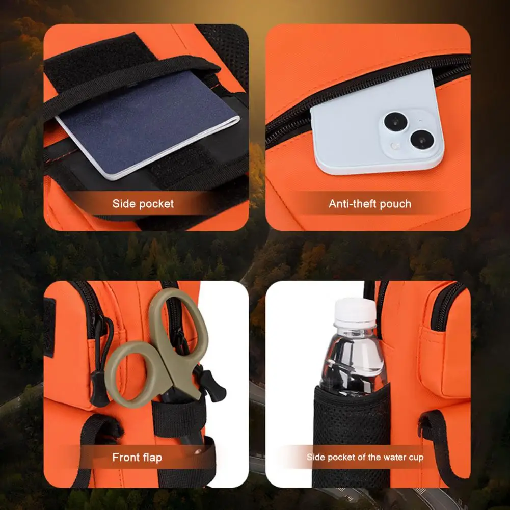 Sac à bandoulière de poitrine étanche de grande capacité, voyage en plein air Camping pêche sport course à pied, pochette à bandoulière simple