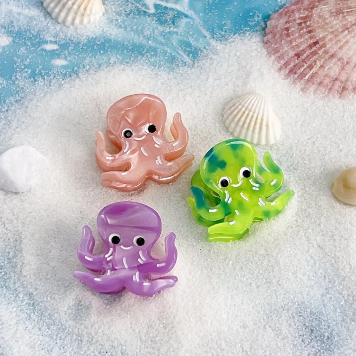 Muweordy Creative Mini Octopus Hair Claw Clip Ocean Animal Series Carb Hair Clip Hairpin for Women Girls Funny Hair Accessories