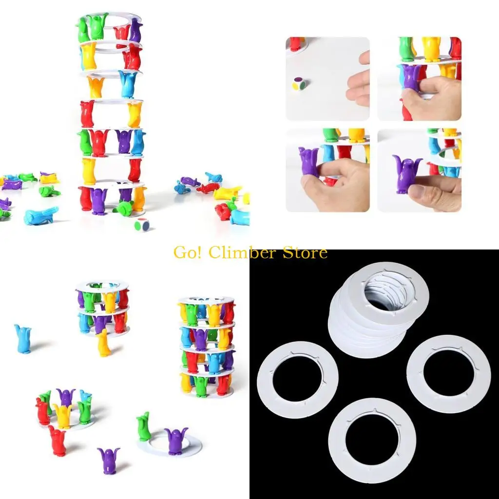 

Q84C Crazy Penguins Crash Tower Toy Gift Kids Penguins Tower Collapse Balance Game Toy Party Family Kids Funny Board Game Toy