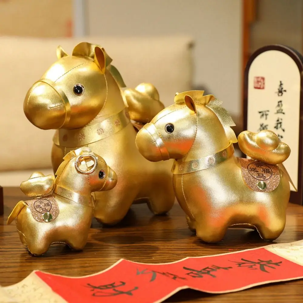 

Plush Material Horse Plush Doll Wealth Symbol Soft Filling Wealth Horse Zodiac Design Decorative Doll Zodiac Horse Home Decor
