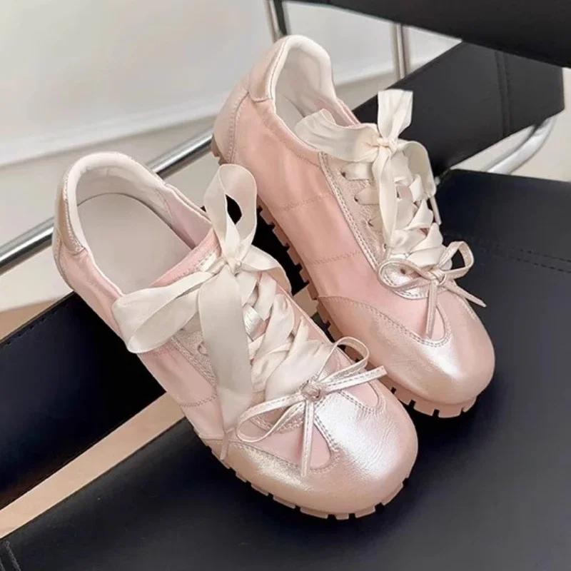 Zapatillas De deporte planas para Mujer, zapatos con lazo con cordones De diseñador, novedad De verano 2021, zapatos deportivos informales para correr, Sandalias suaves para caminar De Mujer