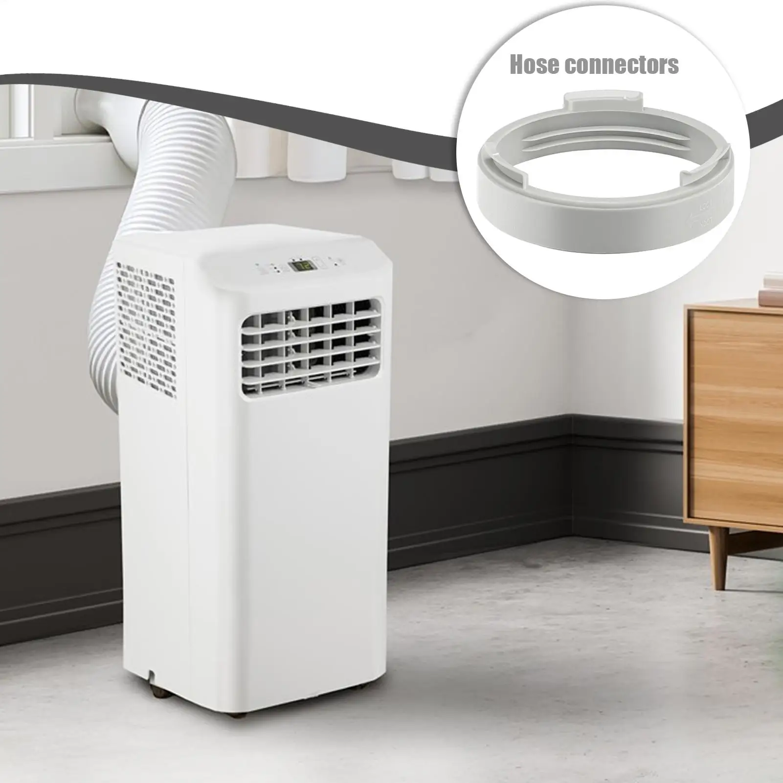 5.9 Inch AC Exhaust Hose Coupler Portable Air Conditioner Vent Tube Connector Interface Adapter for Home Workplace Bedroom