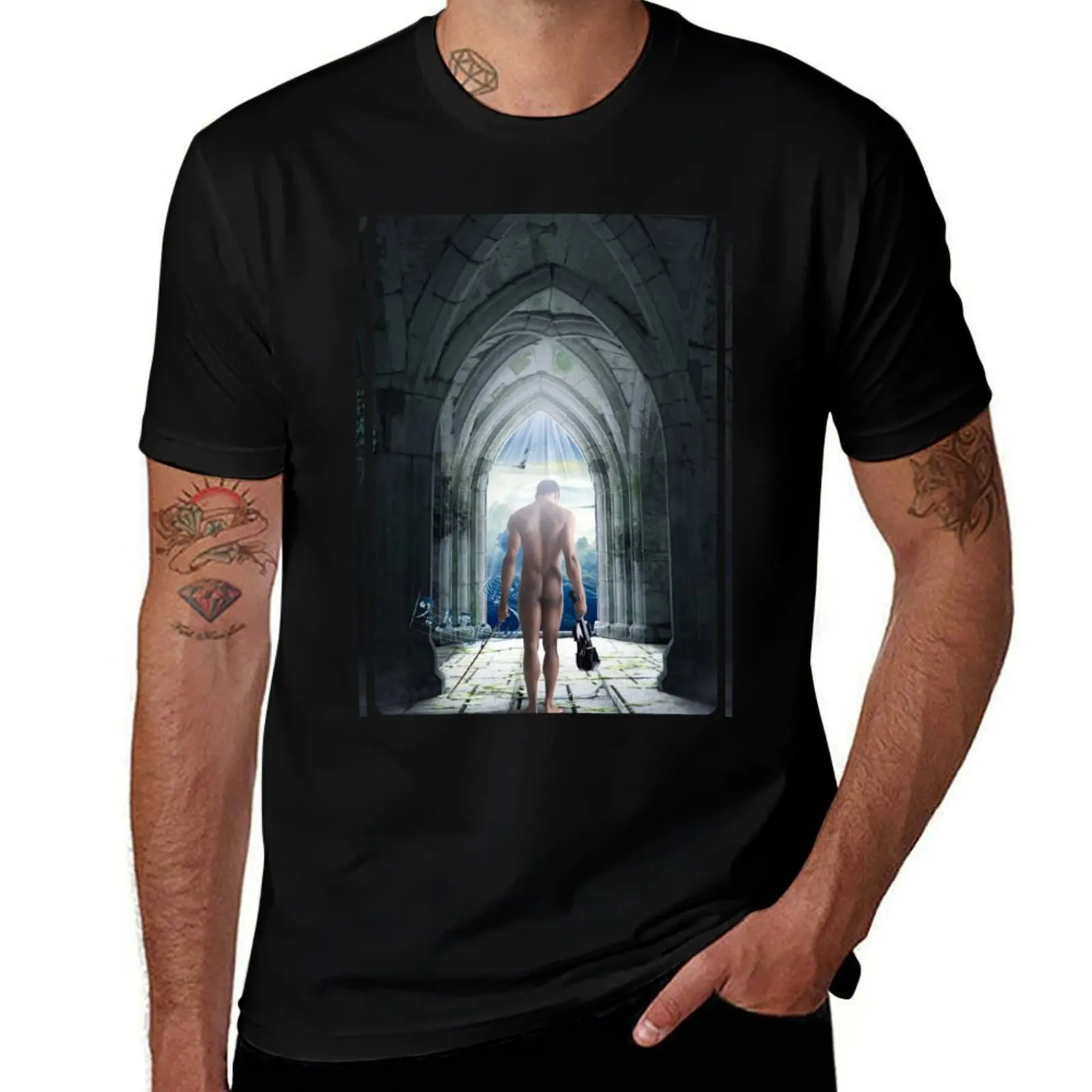 Between music and nudity T-Shirt Casual Daily Graphic Tee T-Shirt
