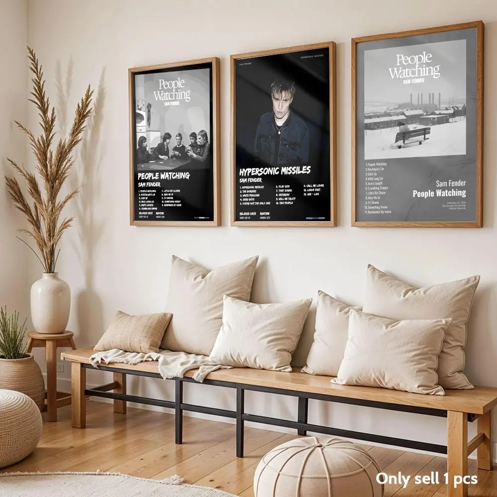English Singer Sam F-Fender Poster Modern Self-Adhesive Art Wall Decals for Bedroom & Living Room Home Decor, Great Gift Idea