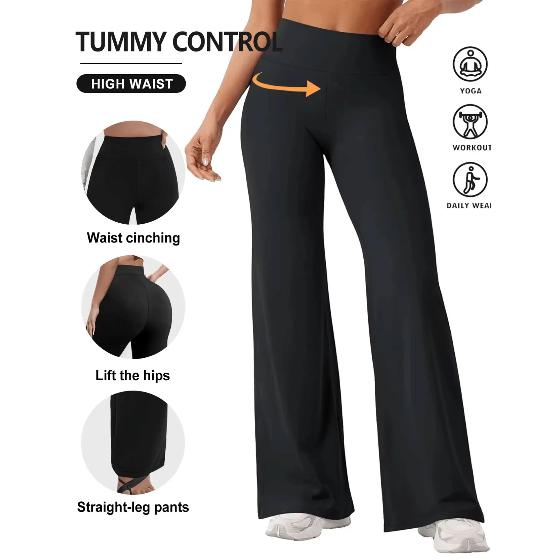 New Pilates Straight Yoga Pants Multi Functional Soft Loose Wide Leg Trousers Outdoor Sports Running Casual Fitness sexy Apparel