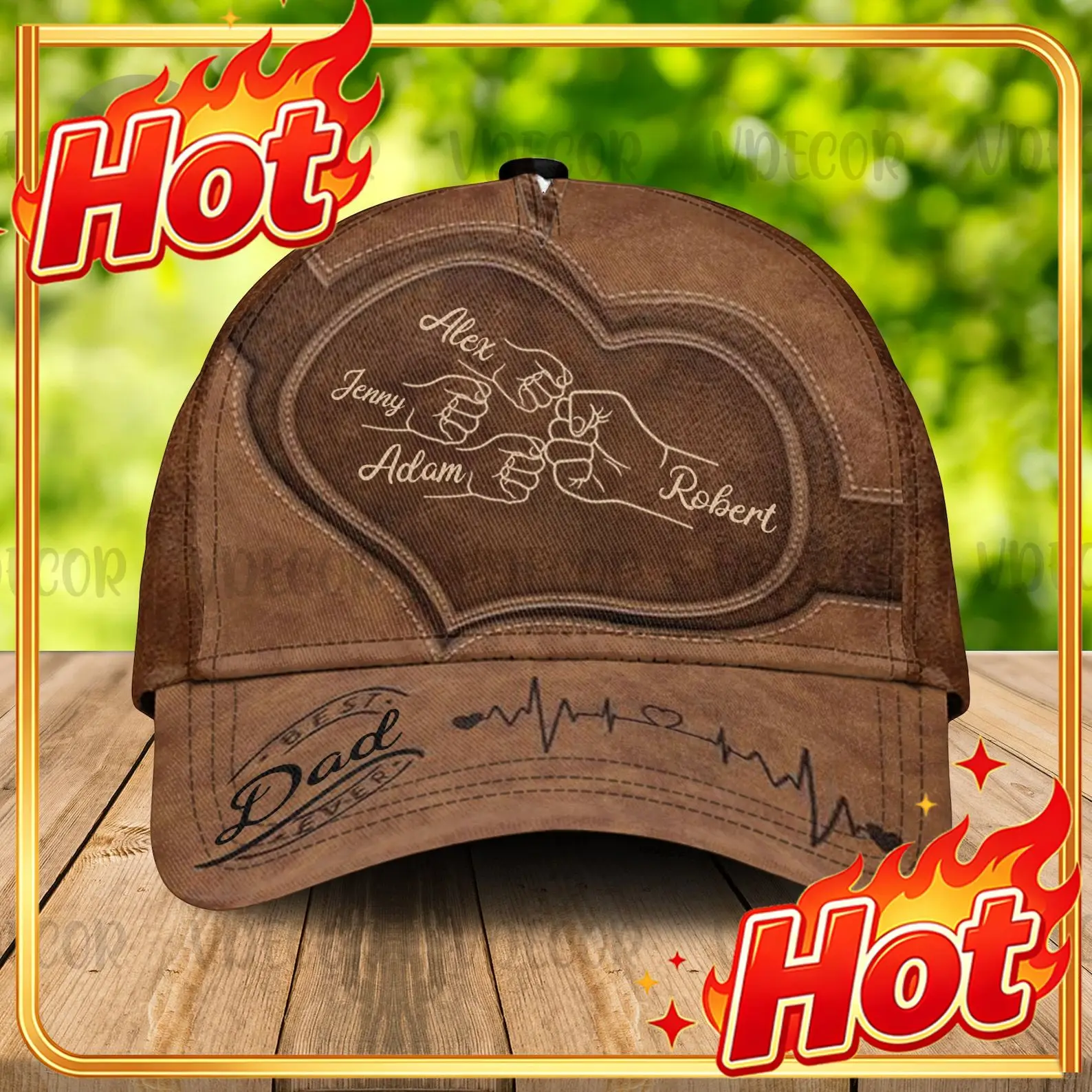 Custom Personalized Daddy First Bump Cap, Custom Best Dad Ever With Kid Names, Dad Grandpa Kids Holding Hands Cap, Grandpa Gifts
