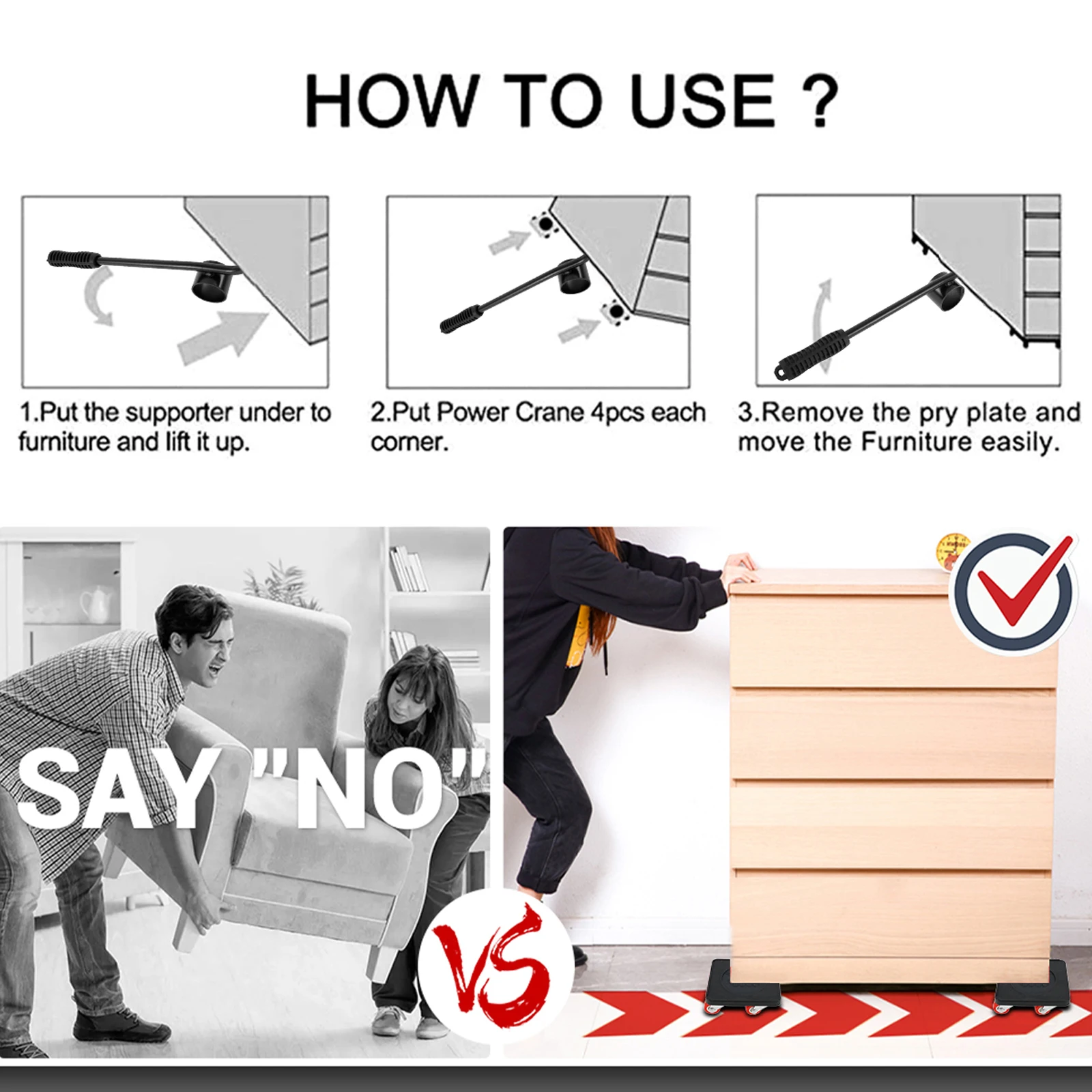 Heavy Duty Furniture Mover Set Heavy Stuffs Lifter Washing Machine Refrigerator Mattress Transport Tool Moving Furniture Helper