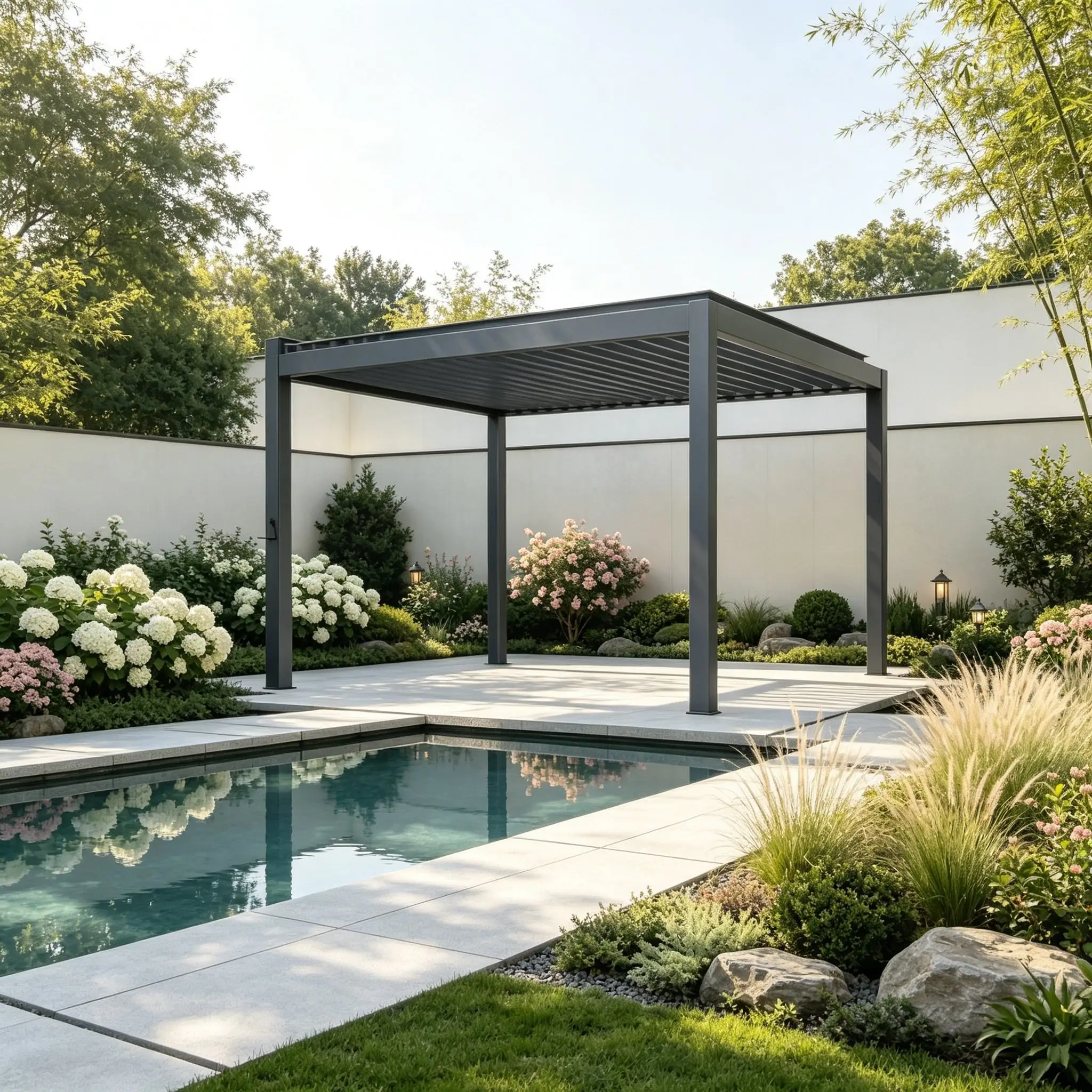 Affordable Price Easy Assembly Aluminum Alloy Pavilion Villa Luxury Outdoor Party Gazebo Hurricane Impact Resistant Pergola