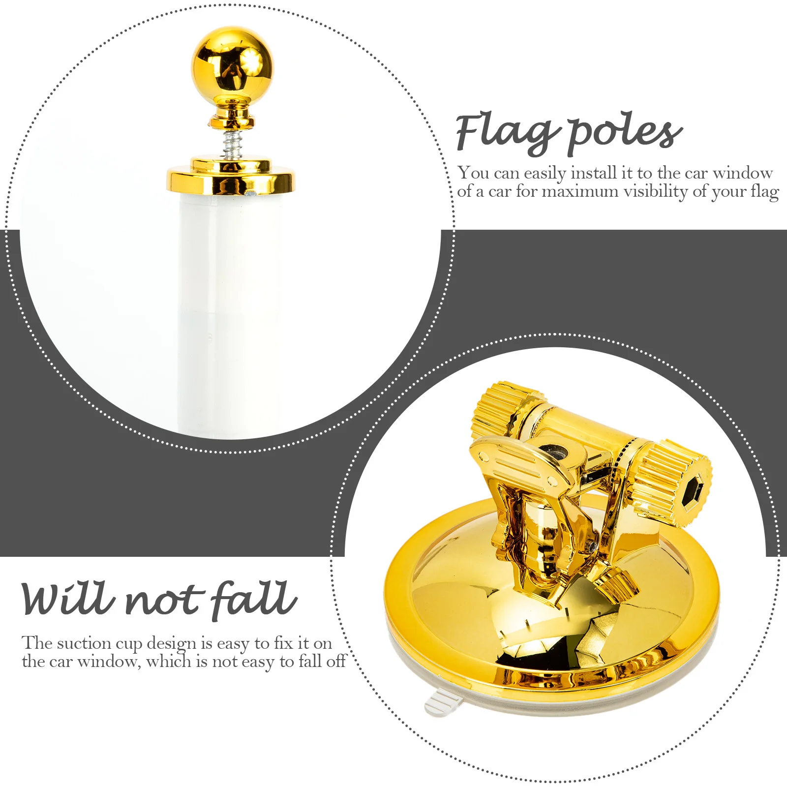 

Suction Cup Flagpole Durable Flag Holder for Car Window Easy Install Vehicle Flag Mount Support Bracket Nail-Free Flagpole