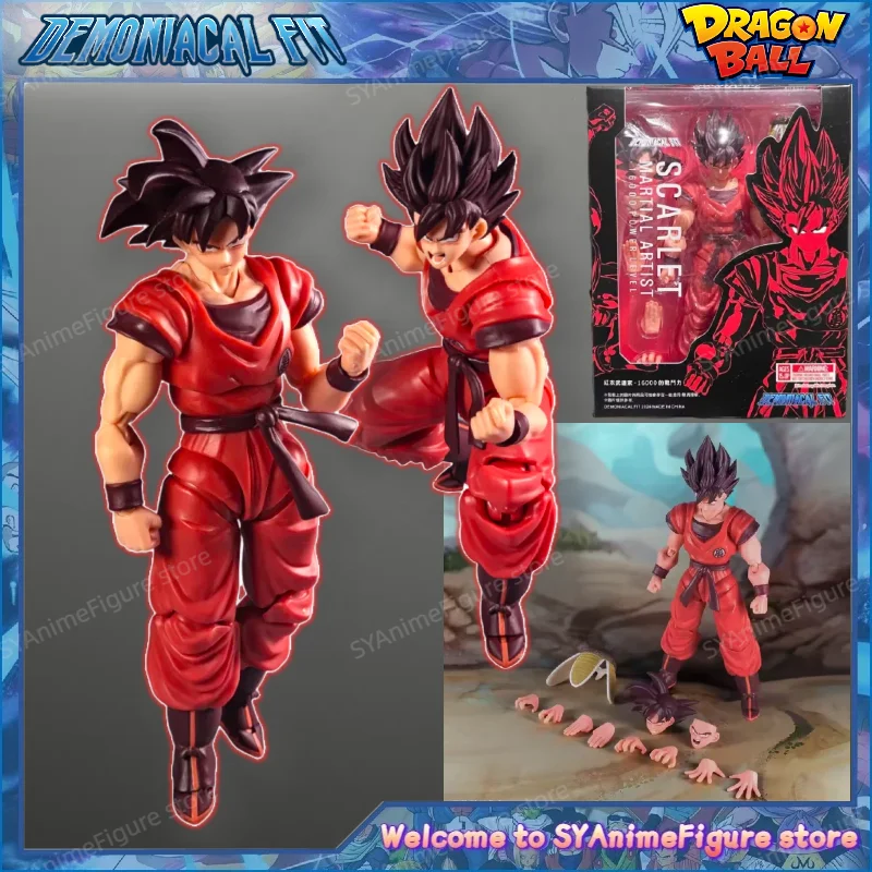 

In Stock Demoniacal Fit Dragon Ball Z SHF Son Goku Kaio Ken Scarlet Martial Artist 16000 Power Level Action Figure Toys Gift