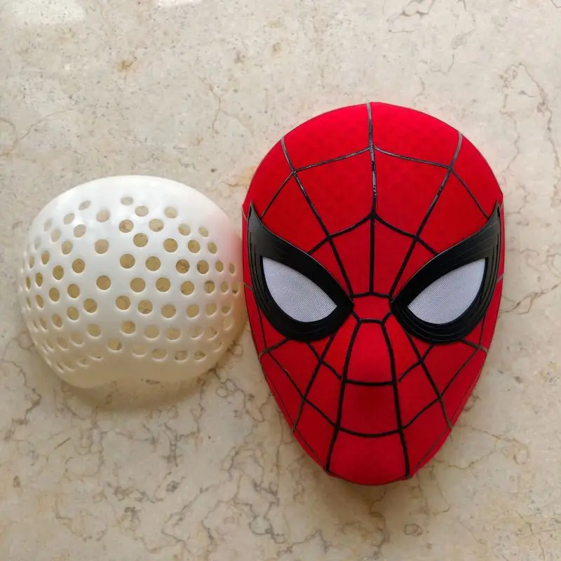 SpiderMan Brand New Day Life Size Wearable Mask with Magnetic Back Cover 3D Webbing Strips Resin Faceshell Collectible Prop