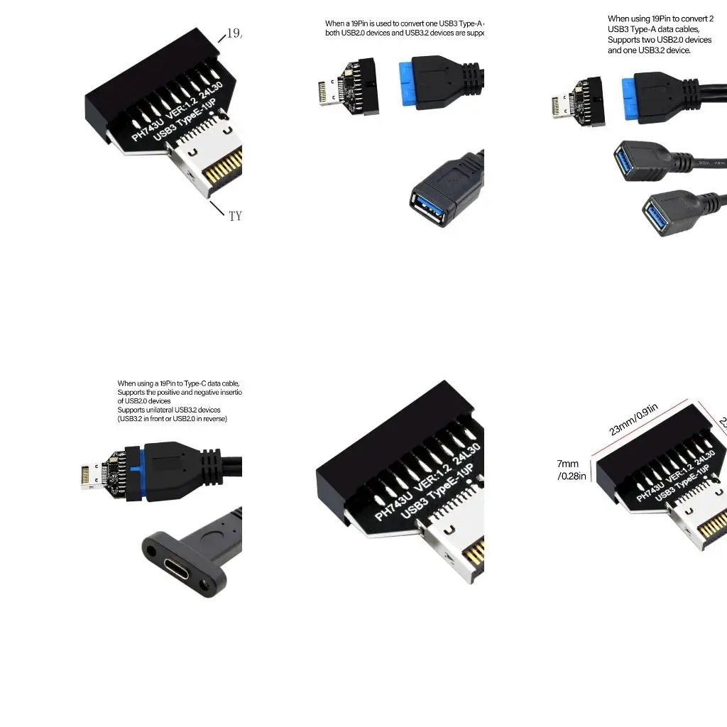 

USB Type E 20PIN в USB 19P Расширение данных Передача USB Type C A4WF