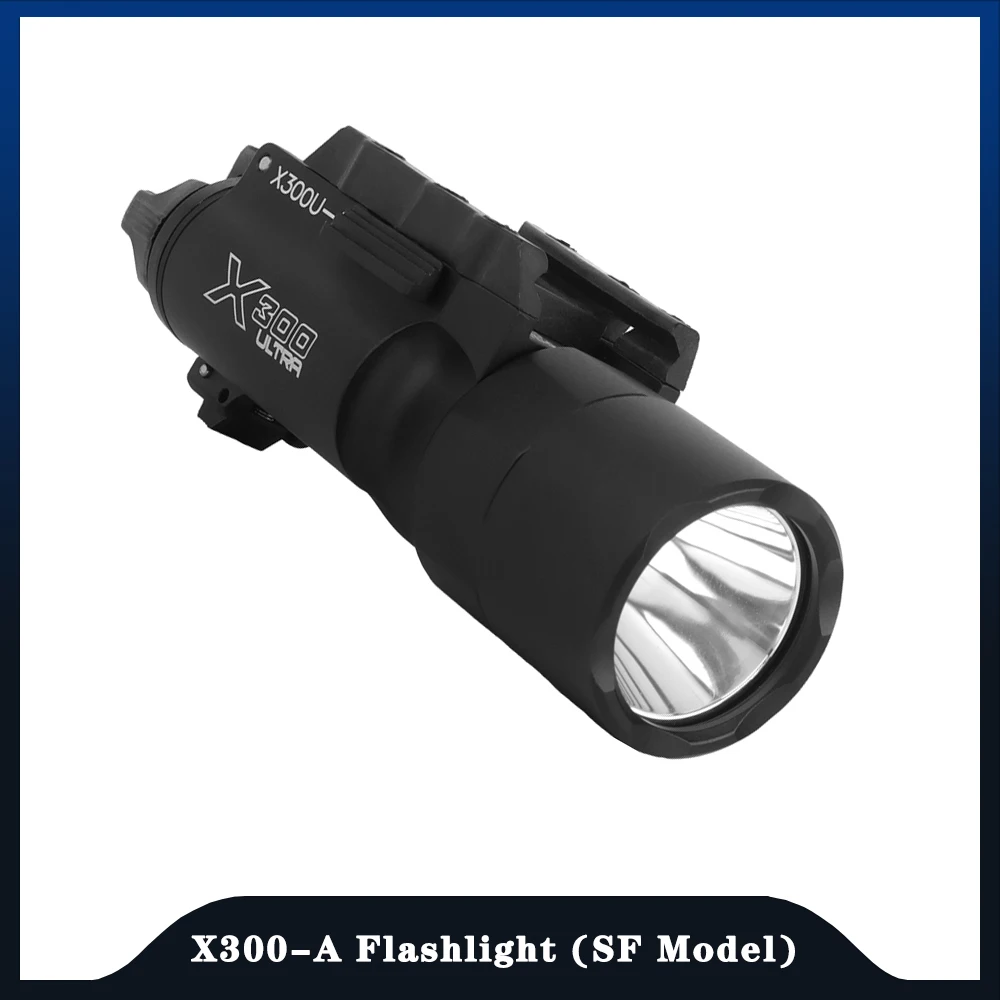 WOSPORT X300-A Tactical Flashlight,800 Lumen High Output,Hunting Weapon Flashlight,for Picatinny Rail,2 Pcs 123A Batteries Power