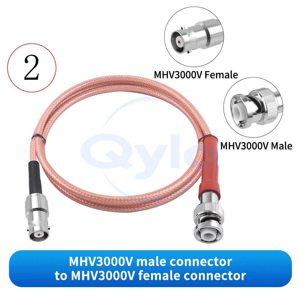 MHV3000V High-Voltage Head BNC High-Voltage Connection Cable BNC/MHV Male and Female Connectors RG142 Coaxial Test Cable (1 pcs)