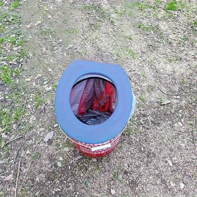 Portable Camping Toilet Lid, Silicone, Fits Standard Toothbrush Buckets, Durable PP Polypropylene, Ideal for Hiking, Emergencies