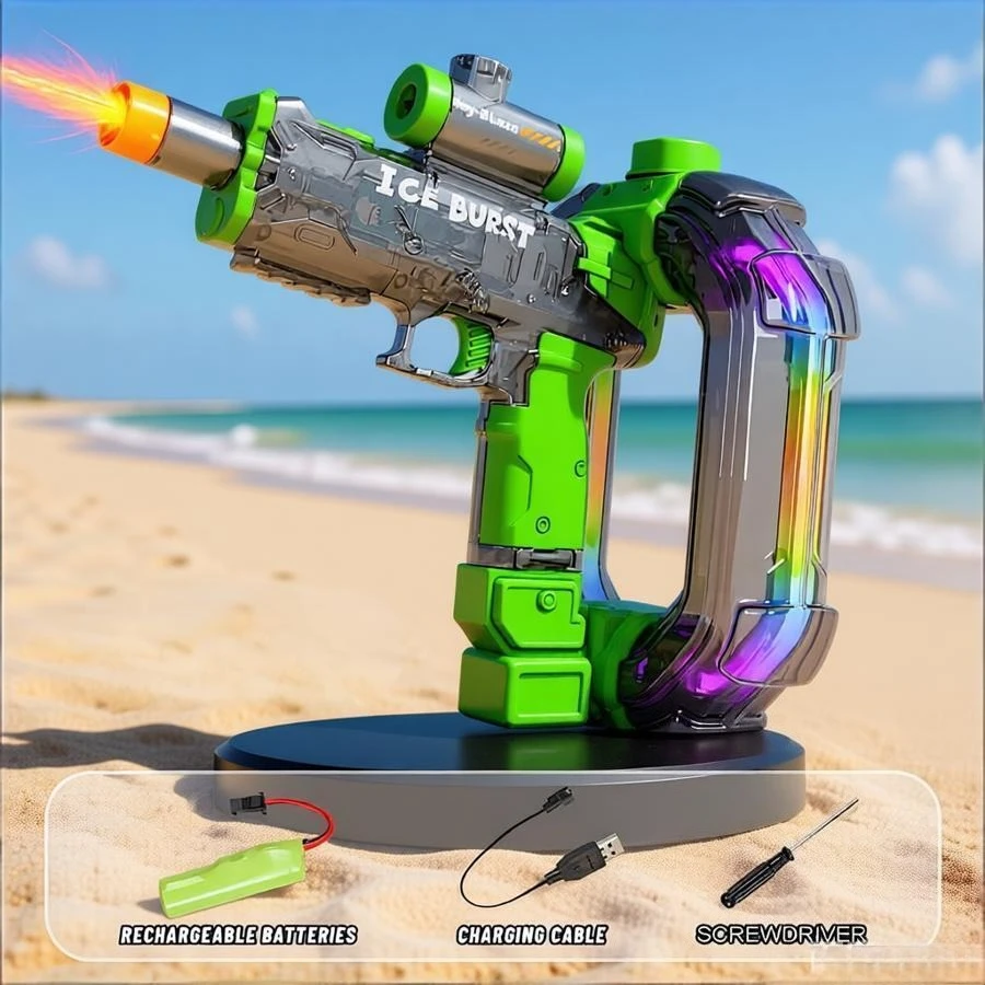 Pistolets à eau électriques en forme d'anneau LED, puissants, pour enfants, jeu de tir automatique, jouets d'été pour la plage et les activités de plein air