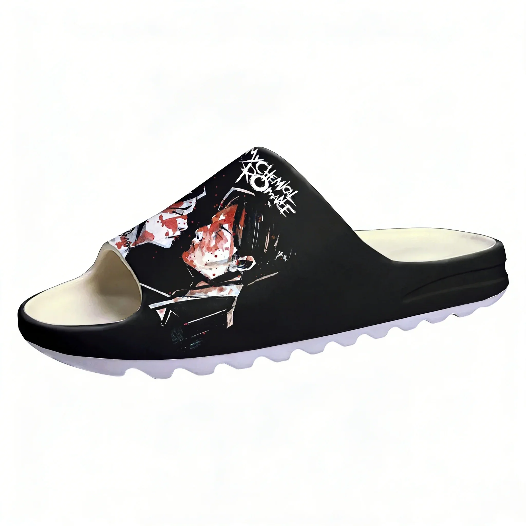 My Chemical Romance Soft Sole Sllipers Mens Womens Teenager Home Sandals Step on Customize Bathroom Beach Slides Shoes view 2