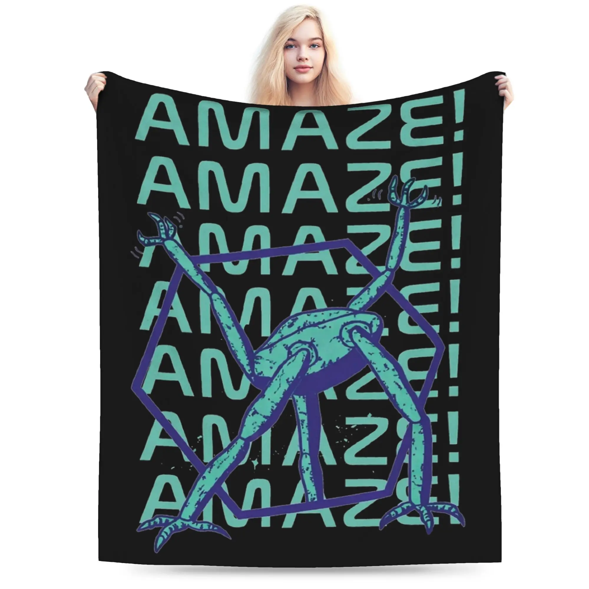 Rockys AMAZE Project Hail Mary Blanket Coral Fleece Plush Print Portable Super Warm Throw Blanket for Sofa Car Bedspreads