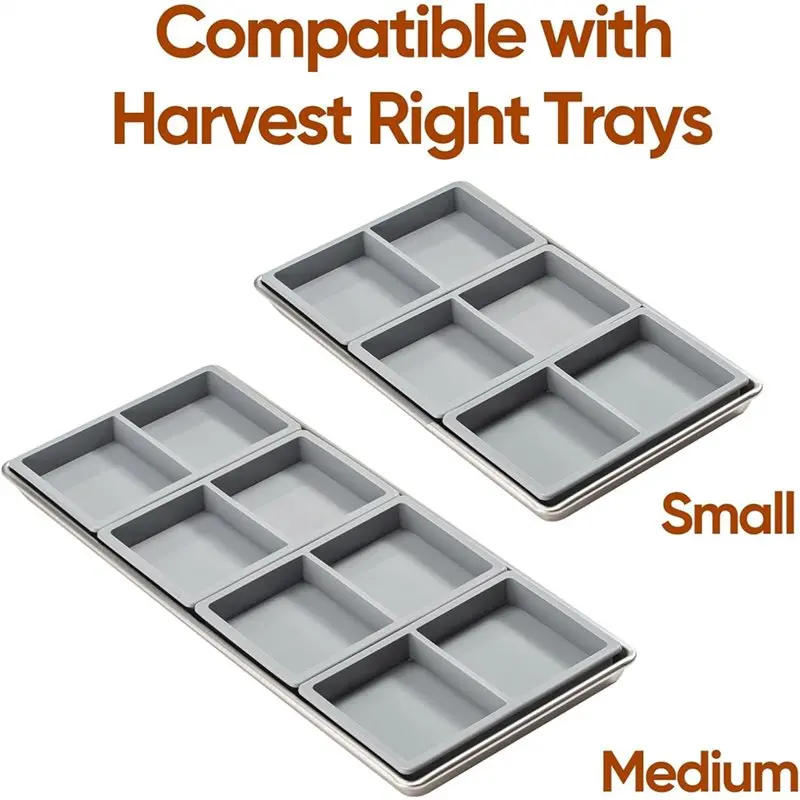 ABUN Freeze Dryer Silicone Mold Tray Divider Set of 8 for Harvest Right Medium & Small Trays, BPA-Free Food-Grade Reusable