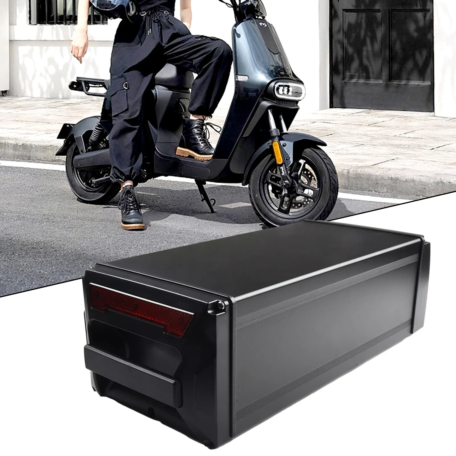 E-Bike Rear Tailstock Battery Box Case For Electric Bike Foldable Aluminum Alloy Battery Box Container Electric Bicycle Parts