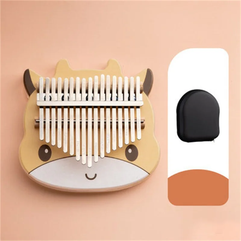 Cute Animal Kalimba Mbira 17 Key Thumb Piano With Tuning Hammer And Bag Resin Material UV Crystal Musical Instrument For Kids view 6