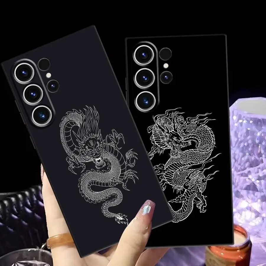 Dragon Sketch Case for Samsung Galaxy S26 Ultra S24 Note 20 8 9 10 S25 Plus S10 S9 S21 FE S20 Ultra S23 Funda Phone Cover