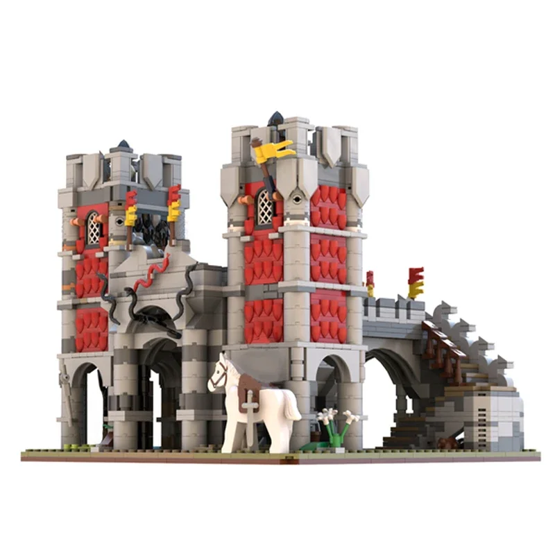 kinderen bakstenen kasteel middeleeuws speelgoed bouwstenen bakstenen ridders kasteel serie moc architectuur voor kinderen set compatibele toren