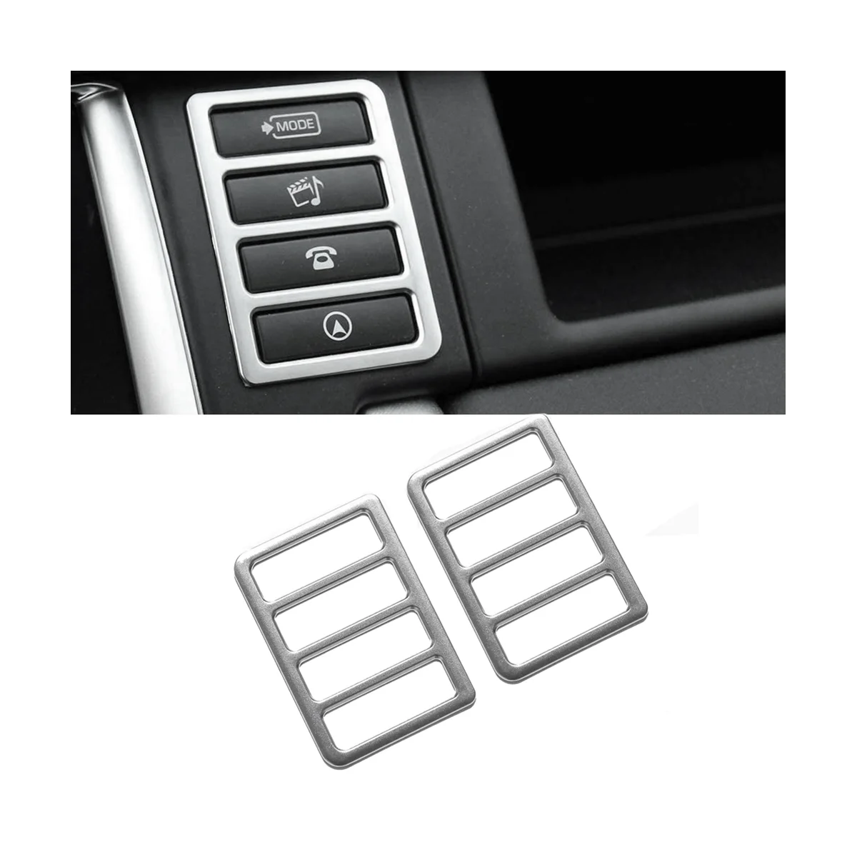 1Pair Car Consoles Multimedia Button Frame Trim Cover for Land Rover Discovery Sport 2015-2019 Dashboards