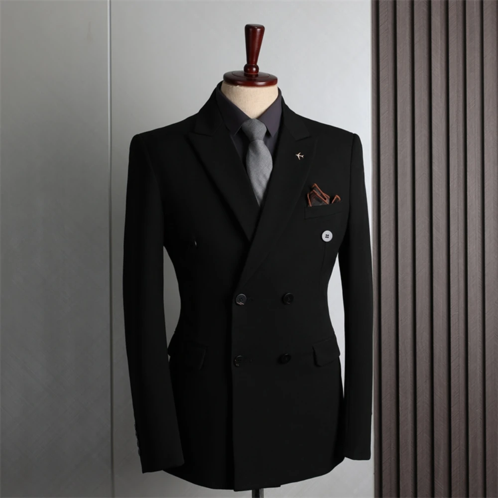 Double Breasted Jacket 6 Colors For Man Handsome One Piece Peak Lapel Suit Formal Occasions Tuxedo Decent Wedding Groom Wear