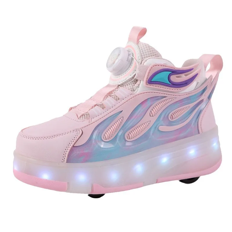 Heelys2025New Style Light-Up Double-Wheel Four-Wheel Invisible Automatic Retractable Shoes Children's Roller Skates - Image 5