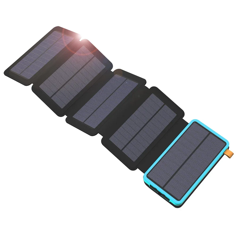 Waterproof folding solar power bank 50% off solar panel absorbs light outdoor portable mobile power supply