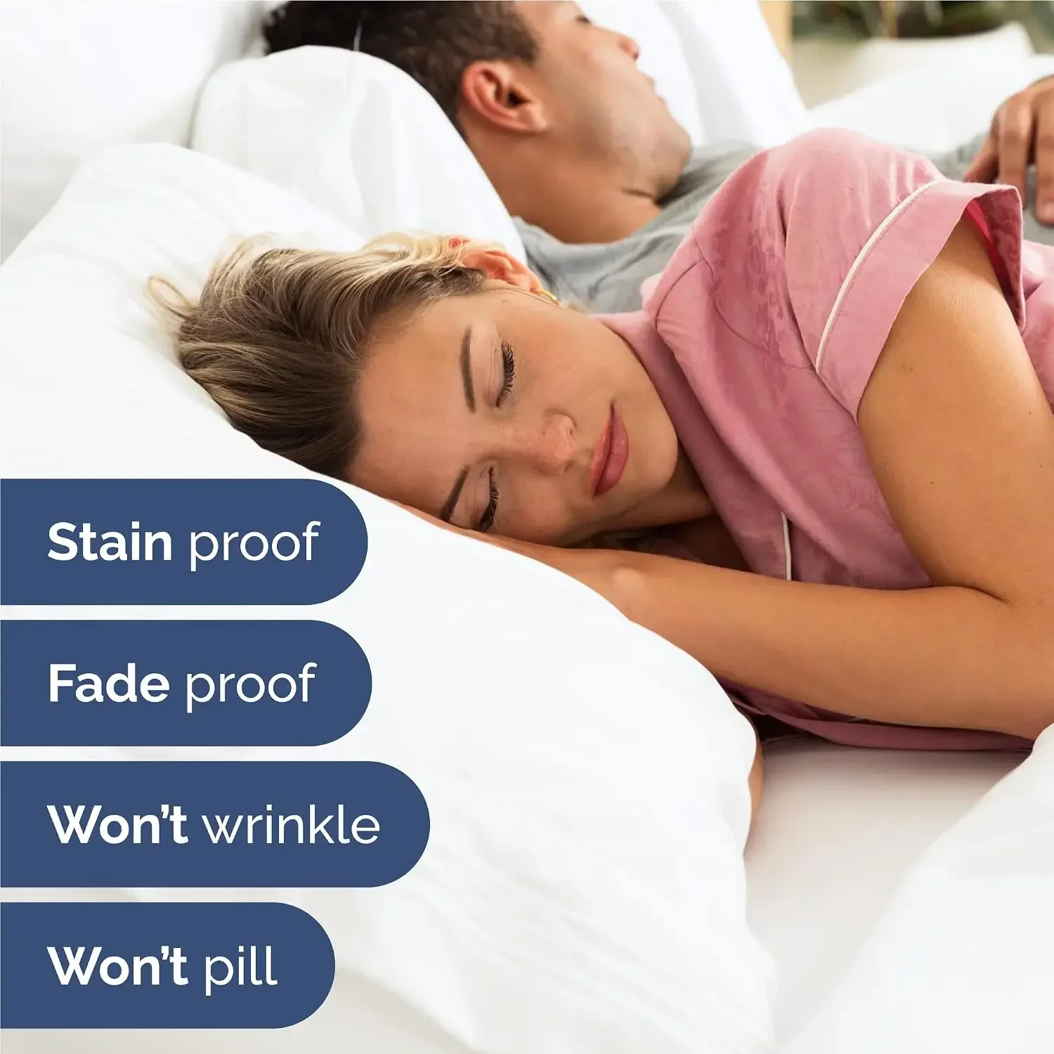 Full Size 4 Piece Sheet Set - Comfy Breathable & Cooling Sheets - Hotel Luxury Bed Sheets for Women & Men - Deep Pockets, Easy-Fit, Extra Soft and Wrinkle Free Sheets - White Oeko-Tex Bed Sheet Set - view 5