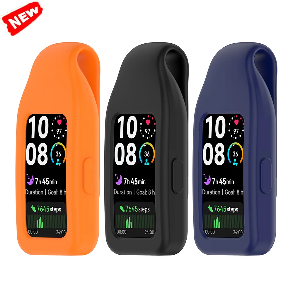 화웨이 밴드 10 9 8 NFC용 클립 보호 홀더 소프트 실리콘 스포츠 스마트워치 커버 케이스 미밴드 10 밴드10 액세서리