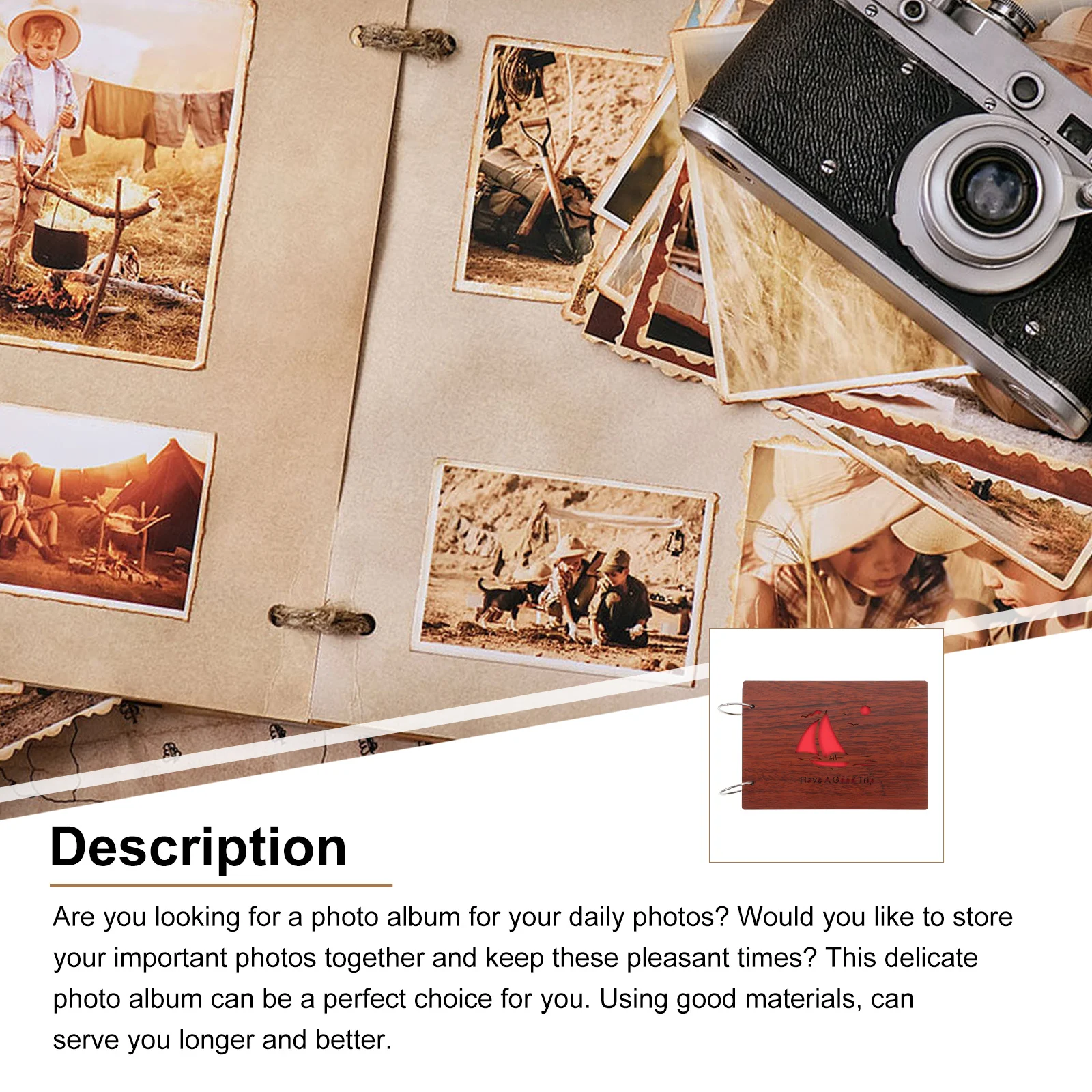 Album fotografico fai-da-te in legno Scrapbook A5 pagine vuote per immagini Design personalizzato della copertura Decorazione della casa Album artigianale regalo di memoria