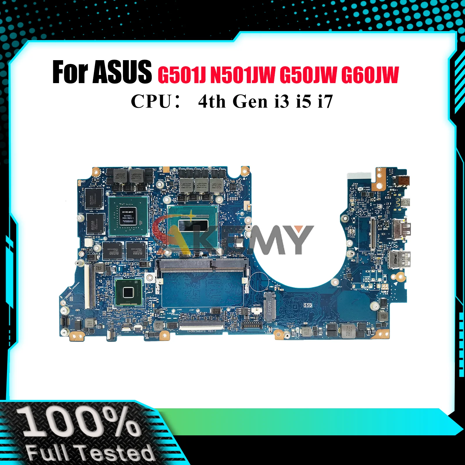 

N501JW Материнская плата для ноутбука ASUS ROG N501J G501J N501JW Материнская плата для ноутбука с процессором i3 i5 i7 100% тестирование ОК быстрая доставка stk