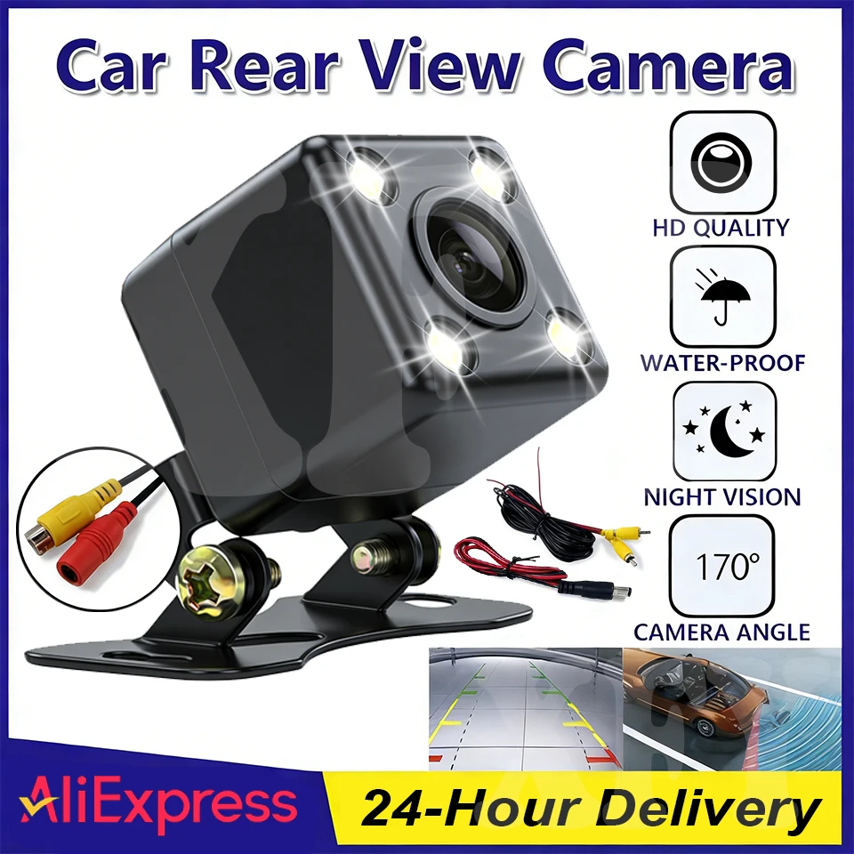 

НОВАЯ AHD 1080P камера с эффектом рыбий глаз, водонепроницаемая, с широким углом обзора, для заднего/переднего вида, с HD ночным видением, для помощи при парковке автомобиля