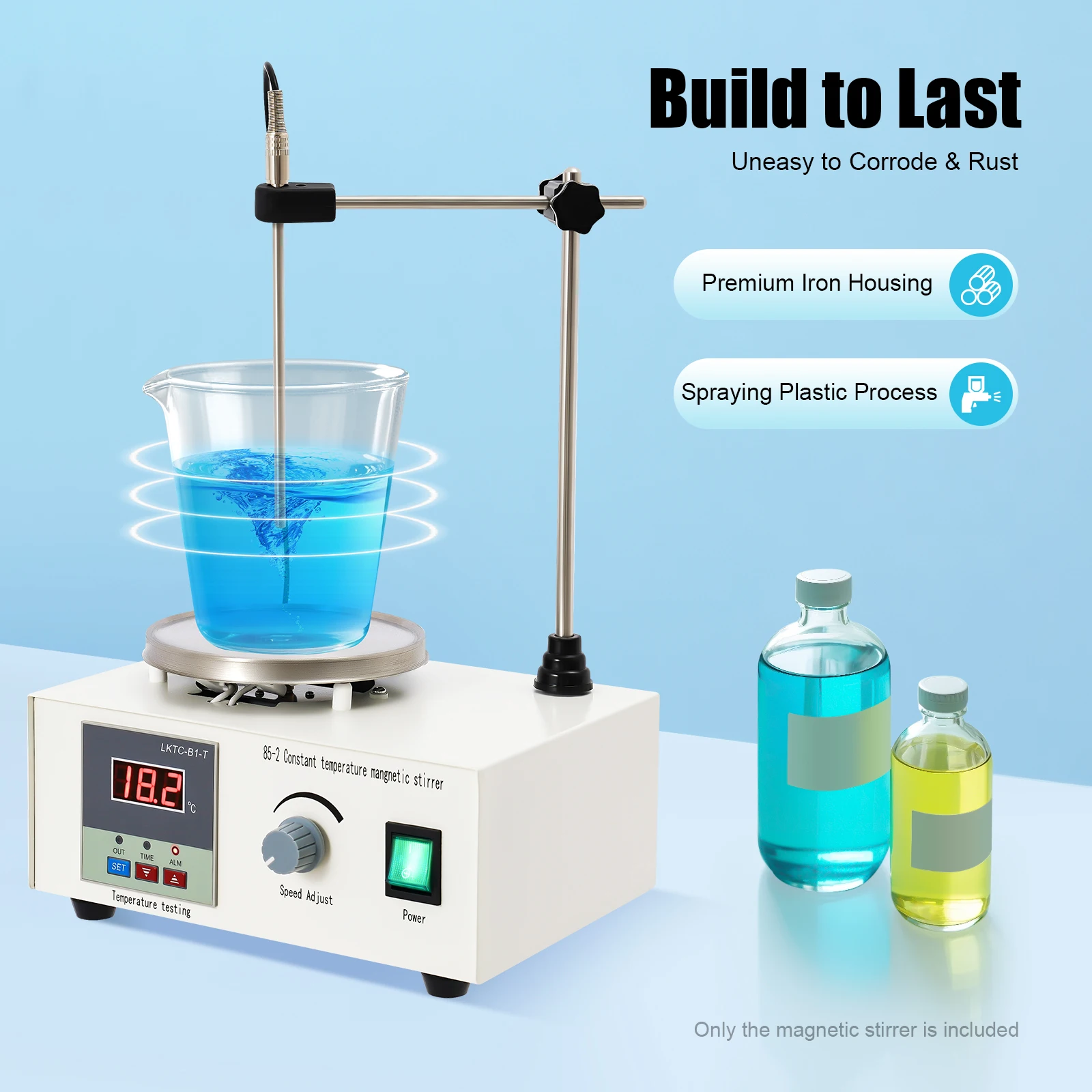 Magnetic Stirrer White Stainless Steel Thermostatic Stirrer Stepless Speed 250w Lab Heating Mixer Laboratory Equipment