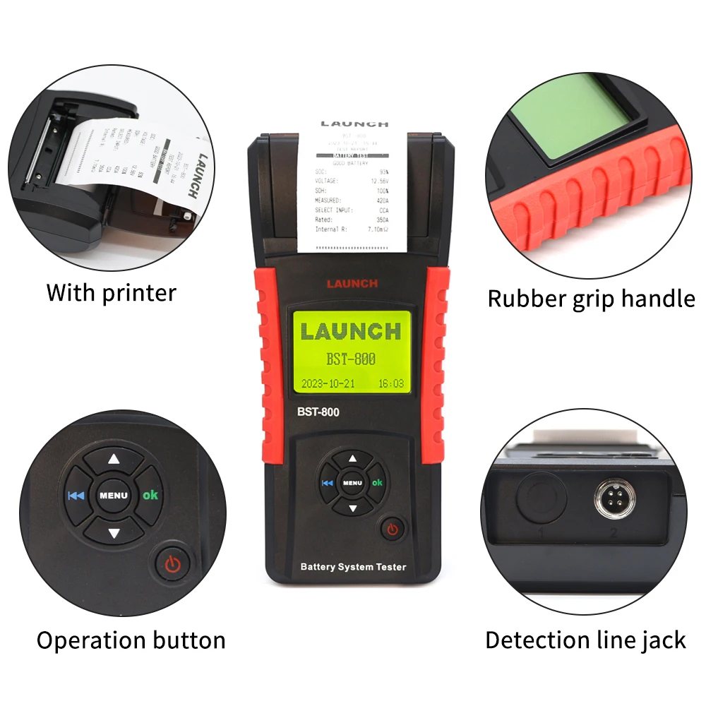 BST-800 جهاز اختبار بطارية ذكي 12 فولت و 24 فولت جهاز اختبار بطارية السيارة مع الطابعة يمكن أن اختبار فقدان البطارية مباشرة #4