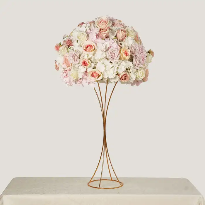 Eternal Life series luxurious pink rose hydrangea artificial flower ball wedding bouquet banquet tabletop decoration