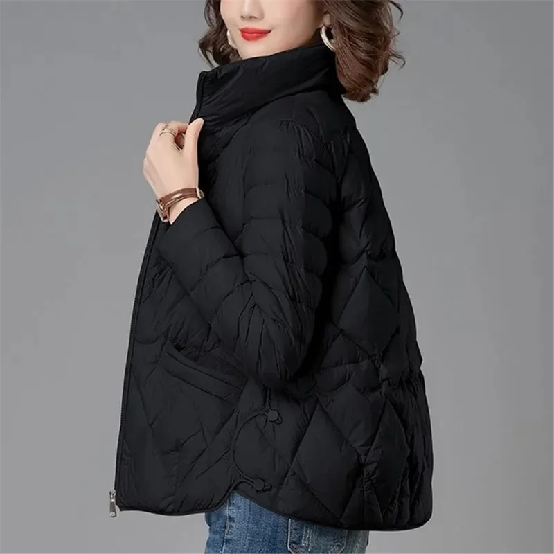 Jaket katun wanita, mantel perempuan jaket katun pendek, pakaian luar Ringan musim gugur dan dingin