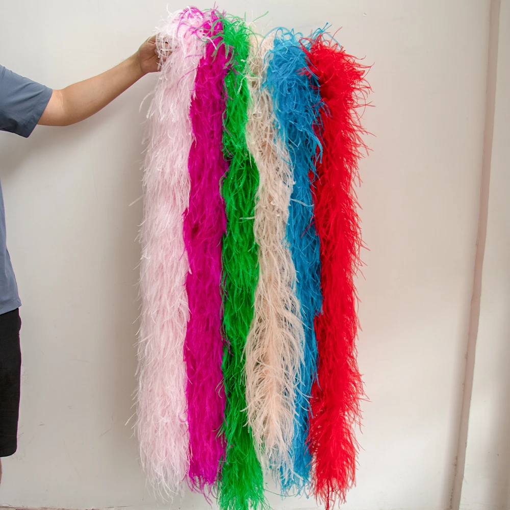 

6 Ply Fluffy Ostrich Feathers Boa Decoration for Stage Party Dance Shawl Clothes Sewing Customize Accessories 1/2/3/4 Meters