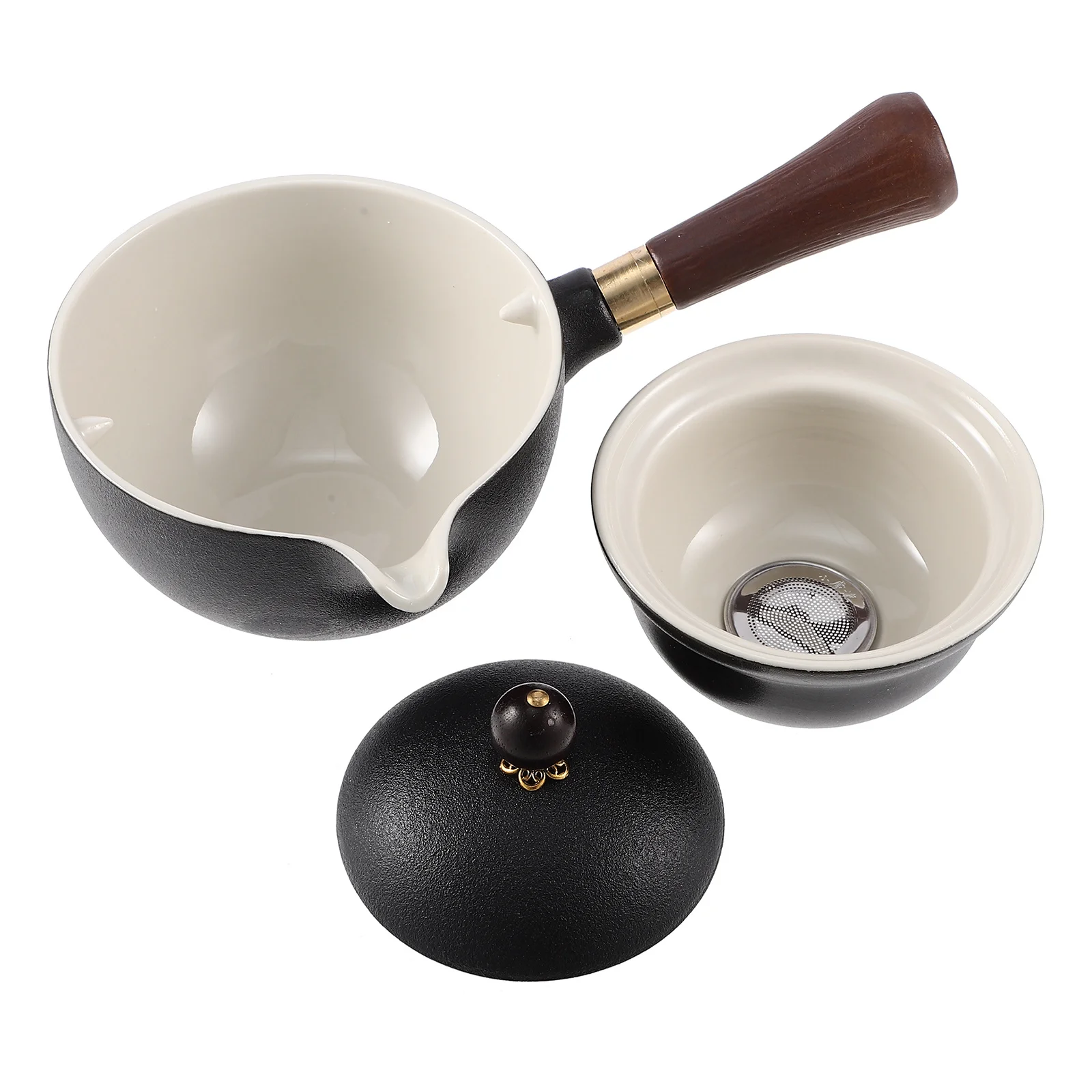 

Ceramic Tea Pot Side Handle Rotatable Design Loose Leaf Brewing Kettle Heat Resistant Chinese Traditional Teaware For Home