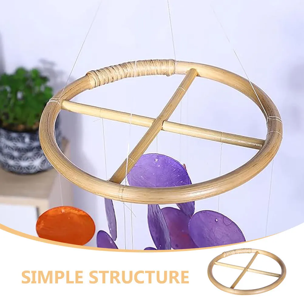 

Bamboo Wind Chime Part Hollow Top Bamboo Frame DIY Craft Wind Chime Accessory for Garden Decor Craft for Windchime