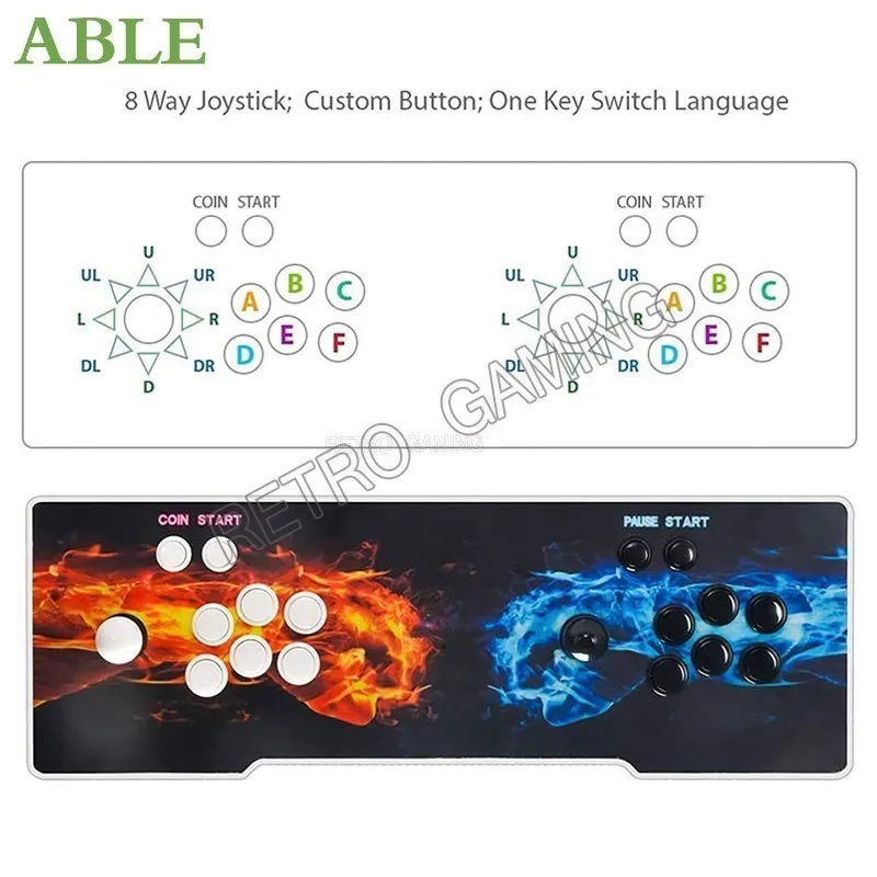 Pandora Saga Box CX 2800 In 1 Console Arcade Machine Fight Game Push Button Joystick HDMI/ VGA Output  For Arcade Cabinet
